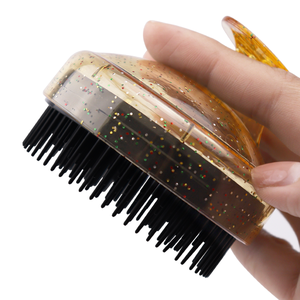 Brosse de Massage pour shampooing à <span class=keywords><strong>cheveux</strong></span> écologique avec Logo personnalisé, brosse de soins du cuir chevelu en Silicone souple - Product Image 4