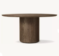 Table à manger ronde moderne en bois massif RH CIRO pour restaurant, villa, hôtel, mobilier