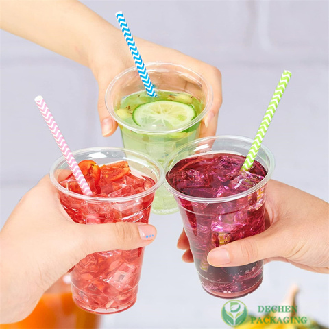 Gobelet à thé boba en plastique avec couvercle et paille – Pour café et options compostables
