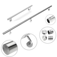 Supports de main courante en acier inoxydable 304 et verre trempé pour escaliers et balcons, design industriel Crwell, avec garantie de 5 ans