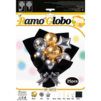Kit de 25 ballons en latex DIY avec étoiles en aluminium, confettis, lumières LED et papier d'emballage – Décoration de fête pour anniversaire et Saint-Valentin