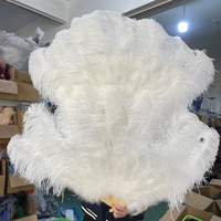 Gelbe große Straußen feder Fans Flauschige Performance Dance Folding Hand ventilator Verschiedene Stile Party Requisiten Stage Show Requisiten Fan