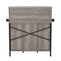 JBG-15 industriel foncé rustique bar à vin armoire porte de grange coulissante assemblage facile salon Buffet stockage ferme buffet