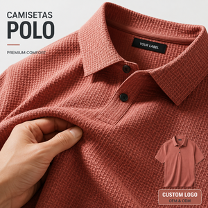 Chemises Polo Personnalisées de Luxe pour Hommes, Tissu Texturé Premium, Logo Sur Mesure, Fabrication sur Commande, Étiquette de Marque, Fabricant - Product Image 1