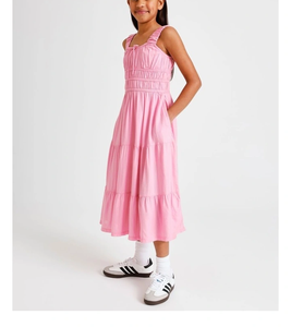 Vestido de algodón para niñas con tela fresca para el verano, detalles decorativos y ajuste cómodo para jugar, ir a la escuela y estar con la familia. - Product Image 4