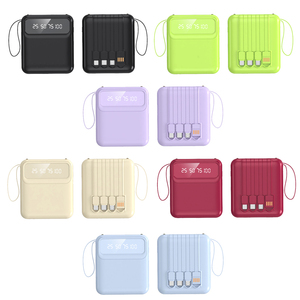 Batterie externe 10000 mAh avec câbles intégrés, vente en gros, Power Bank intelligent pour téléphone portable, Power Bank coloré et mini pour téléphone - Product Image 1