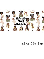 LETOP 1 buah 3D WANITA HITAM untuk transfer DTF UV grosir untuk bungkus cangkir DTF untuk 16Oz botol kaca bahan PVC