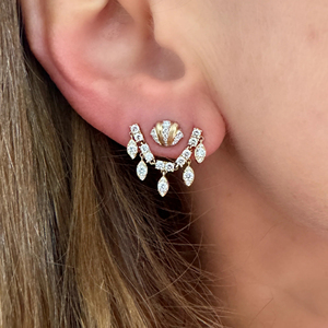 Milskye đồ trang sức đính hôn thời trang tốt cho phụ nữ 925 bạc 18K vàng đôi màu Seashell Stud esarrings - Product Image 4