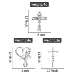 Christian Yesus salib Enamel Pin religius hati bros simbol Lapel lencana ransel hadiah perhiasan grosir - Product Image 6