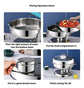 Lüks asılı menteşeli kapak reşo büfe Catering otel büyük kapasiteli paslanmaz çelik 8L yuvarlak gıda hizmet isıtıcı - Product Image 6