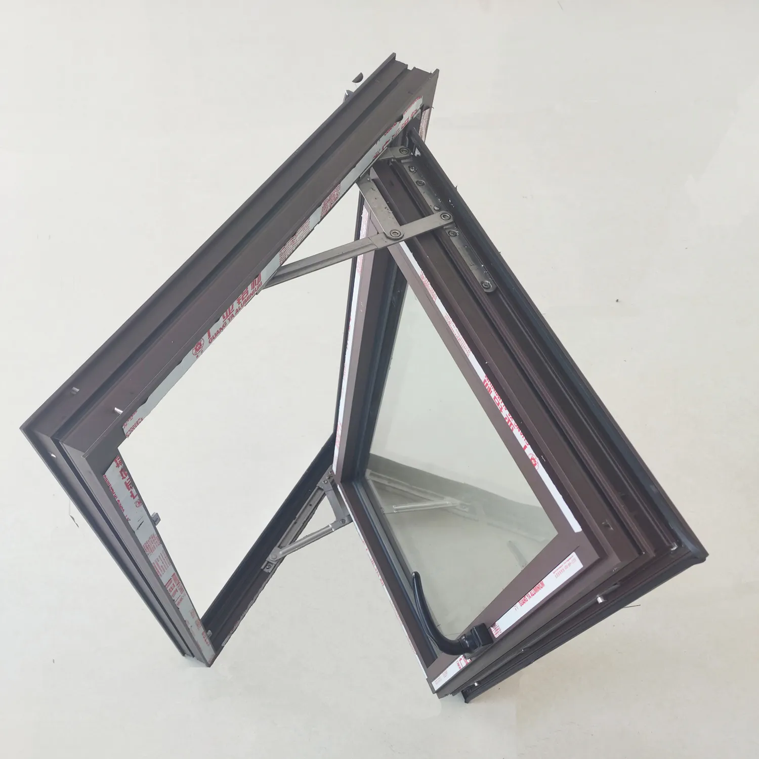 double glazed PVC/UPVC/Aluminum out-hanging swing window for projects