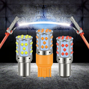 หลอดไฟ LED สัญญาณไฟเลี้ยวรถยนต์ สว่างพิเศษ 12-24v 1156 1157 7440 7443 T20 Ba15s Bau15s Canbus ป้องกันไฟแจ้งเตือนความผิดพลาด 3030 35smd - Product Image 3