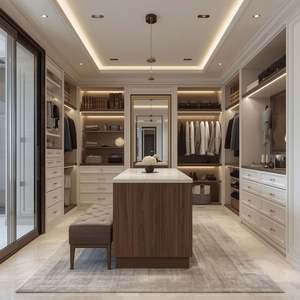 Armario de Esquina para Dormitorio de Madera Brillante Contemporáneo de Lujo con Diseño Independiente Ecológico y Puertas de Vidrio - Product Image 4