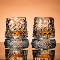 Meilleures ventes Verre à whisky rotatif anti-stress de luxe léger pour célébrités d'Internet - Base en cristal, haut de gamme pour la maison