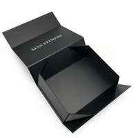 Boîte Cadeau Luxe pour Vêtements avec Logo UV Personnalisé Noir, Fermeture Magnétique Rigide, Emballage Pliable en Papier pour T-shirt