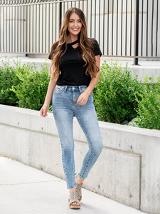 Jeans Ajustados de Cintura Alta para <span class=keywords><strong>Mujer</strong></span>, <span class=keywords><strong>Pantalones</strong></span> Casuales de Mezclilla Colombiana para Mamá - Product Image 3