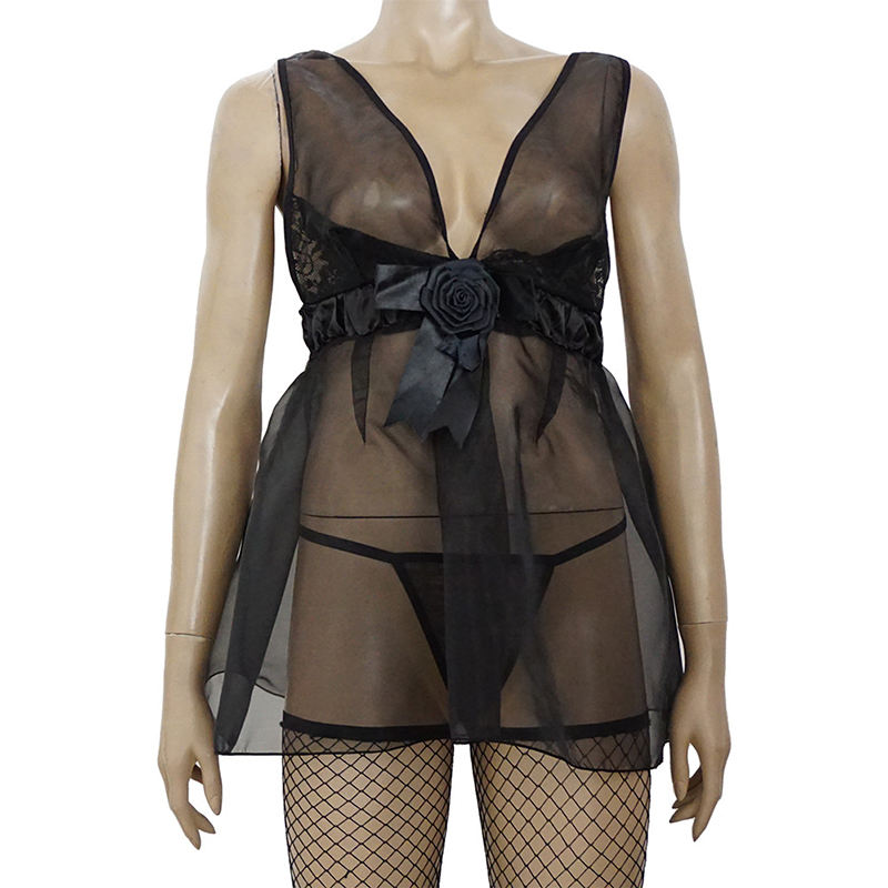 Wholesale Lingeries for Mature Women Plus Size Hot Transparent Babydoll Fancy Sleepwear Sexy Lingerie