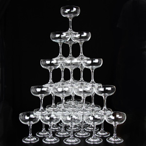 Boca ancha Champagne Glass Tower Glass Goblet bar Champagne Stacked Wide Bowl Champagne Sparkling Glass Home Restaurantes Fiestas - Product Image 4