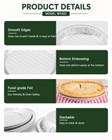 Moules à tarte jetables en aluminium de 8 pouces, récipients ronds pour la pâtisserie maison, plateau en aluminium de qualité alimentaire