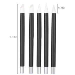 Pinceau de sculpture pour nail art en silicone avec manche en acrylique, embout creux pour gaufrage, tête à sertir pour design 3D en gel - Product Image 4