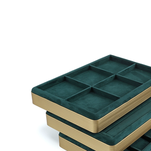 Khay trưng bày đồ trang sức, khay trưng bày Mặt dây chuyền vòng cổ với nhung xanh để lưu trữ và trưng bày đồ trang sức - Product Image 2