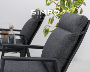 SIMPOLIFESTYLE - Muebles de Exterior de Primera Calidad, Tumbona LUNAR, Jardín, <span class=keywords><strong>Terraza</strong></span>, Hotel, Resort, Conjunto de Sofá y Sillón de Aluminio y Tela - Product Image 2