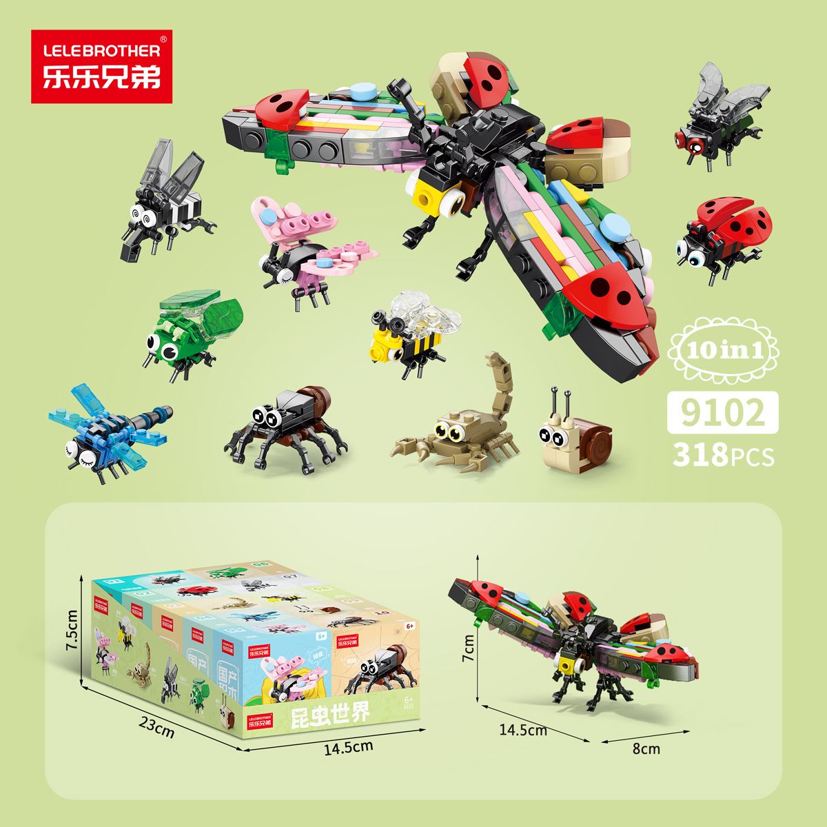 9102 Insect World Set (318 pièces) [Contient 10 boîtes]