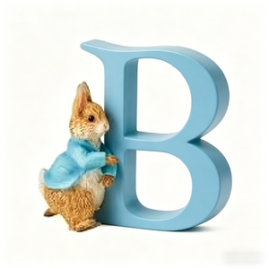 Figurine en résine Peter Rabbit lettre P, décor alphabet peint à la main pour chambre d'enfant et cadeaux personnalisés - Product Image 3