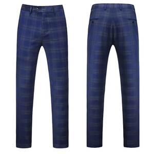 Costume à <span class=keywords><strong>carreaux</strong></span> pour <span class=keywords><strong>homme</strong></span> <span class=keywords><strong>Blazer</strong></span> croisé de haute qualité Ensemble 3 pièces <span class=keywords><strong>Blazer</strong></span> slim pour mariage Veste manteau pantalon Gilet - Product Image 3