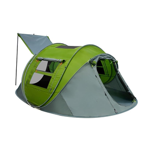 Tente de camping instantanée OEM pour <span class=keywords><strong>4</strong></span> personnes, abri familial imperméable avec 2 portes, lanterneau et bâche de protection, installation facile, équipement de plein air avec poteaux - Product Image 1