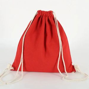 Customized Logo Recycled Natural Canvas Cotton Drawstring <b>Bag</b> - Product Image 3