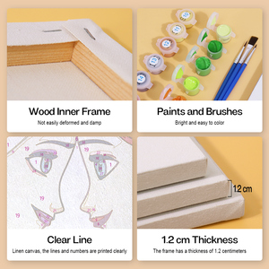 6x8 pouces, 6 pièces "Frozen" <span class=keywords><strong>Portrait</strong></span> sur le thème ensemble de peinture à l'huile <span class=keywords><strong>numérique</strong></span>, zéro fondation bricolage peinture décoration de la maison - Product Image 5