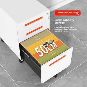 Hiện Đại 3-Ngăn Kéo Con Lăn Văn Phòng Lưu Trữ Tủ Có Thể Khóa Di Chuyển Có Thể Gập Lại Thép Thấp Máy Tính Bàn Lắp Ráp Cho Nhà Bệnh Viện - Product Image 6