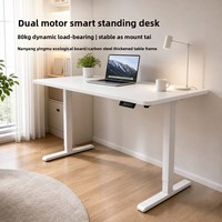 Bureau d'ordinateur électrique réglable en hauteur, table d'étude en métal pour étudiant, chambre à coucher, chevet, écriture, maison de location