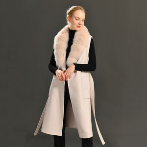 <span class=keywords><strong>Gilet</strong></span> en cachemire pour femmes, vente en gros, haute qualité, luxe, grand col en vraie fourrure de renard, élégant Long <span class=keywords><strong>gilet</strong></span> en <span class=keywords><strong>laine</strong></span> de cachemire - Product Image 5