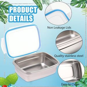 304 Stainless Steel Luxury Airtight Bento <b>Lunch</b> <b>Box</b> Lid Microwave Safe Heatable Reusable Stackable Nestable BPA Free High - Product Image 3