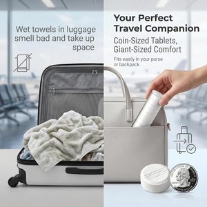 10pcs/tube Packing 100% Mesh Spunlace White Nonwoven <b>Fabric</b> Towels Compressed to Round Shape Coin Mini Magic Tissue or <b>Napkins</b> - Product Image 6