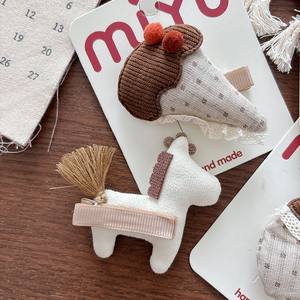 Nouvelle mode pinces à cheveux en dentelle pour enfants dessin animé cheval mignon tissu crème glacée cheveux canard poignées pince pour fille bijoux de décoration pour enfants - Product Image 3