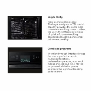 <span class=keywords><strong>Horno</strong></span> <span class=keywords><strong>Microondas</strong></span> Eléctrico Empotrable <span class=keywords><strong>de</strong></span> Vidrio Negro con Grill, 60 cm, 73 L <span class=keywords><strong>de</strong></span> Capacidad, Control Táctil Completo <span class=keywords><strong>para</strong></span> Uso en Hoteles <span class=keywords><strong>y</strong></span> Hogares - Product Image 3