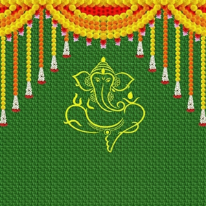 ม่านพื้นหลังรูปพระพิฆเนศสำหรับตกแต่งงานแต่งงานฉากหลังขึ้นบ้านใหม่ผ้าพระพิฆเนศสำหรับตกแต่งวันครบรอบตกแต่งงานปาร์ตี้ - Product Image 1