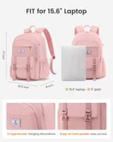 Sac à dos d'école LOVEVOOK en gros pour filles et garçons, sac à livres avec poche pour grande tasse, sac à dos décontracté pour ordinateur portable 15,6 pouces, sacs à dos de voyage