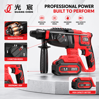 Vente flash - Perceuse à percussion sans fil 21V, moteur sans balais, batterie au lithium, outil électrique robuste pour la construction de murs en béton