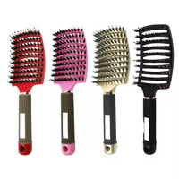 Brosse à cheveux de massage professionnelle en poils de sanglier brosse à cheveux démêlante avec logo personnalisé pour femmes vente en gros
