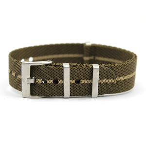 Bracelets de montre en nylon rayé vert <span class=keywords><strong>kaki</strong></span> beige très vendus, une seule pièce, passant 18 mm, 20 mm, 22 mm, bracelet de montre en tissu pour montre lourde - Product Image 4