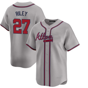 Jersey Baseball Amerika Grosir Pria Jersey Atlanta Custom 23 HARRIS 27 RILEY Rajutan Bordir Padat Berkualitas Tinggi - Product Image 4