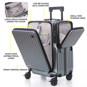 <span class=keywords><strong>Valise</strong></span> de luxe <span class=keywords><strong>à</strong></span> double ouverture avec <span class=keywords><strong>4</strong></span> <span class=keywords><strong>roues</strong></span>, anti-chute, port USB, cadre en aluminium, multifonction - Product Image 5