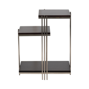 Tavolino Moderno a Tre Ripiani con Struttura in Metallo e Piano in Legno per Arredamento Casa - Product Image 1