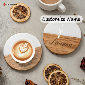 Posavasos Redondos de Madera y Mármol Personalizados al por Mayor, Resistentes al Calor, para Hogar, Oficina y Mesa - Product Image 6