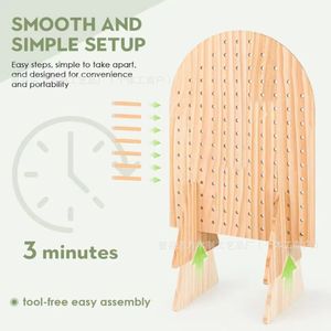 Solid Wood Desktop Pegboard Hair Tie Display Rack Adjustable Jewelry Storage Rack Home Entryway <b>Key</b> <b>Hanger</b> - Product Image 3