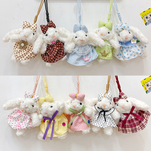 Lindo Peluche de Conejito Kawaii, Conejo Adorable con Lazo y Vestido, Colgante de Peluche para Uso Diario - Product Image 1